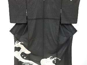 アンティーク　駒絽流水に花蜀江紋刺繍留袖(比翼付き)